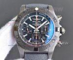 Perfect Replica Swiss Breitling All Black Chronograph Dial Watch 44mm